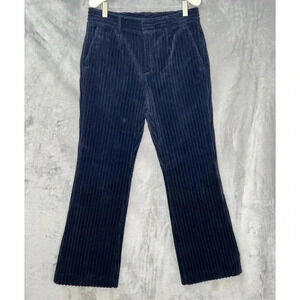NWT Authentic Red Valentino Velvet Corduroy Navy‎ Boot Cut Pants Sz 40 US 12